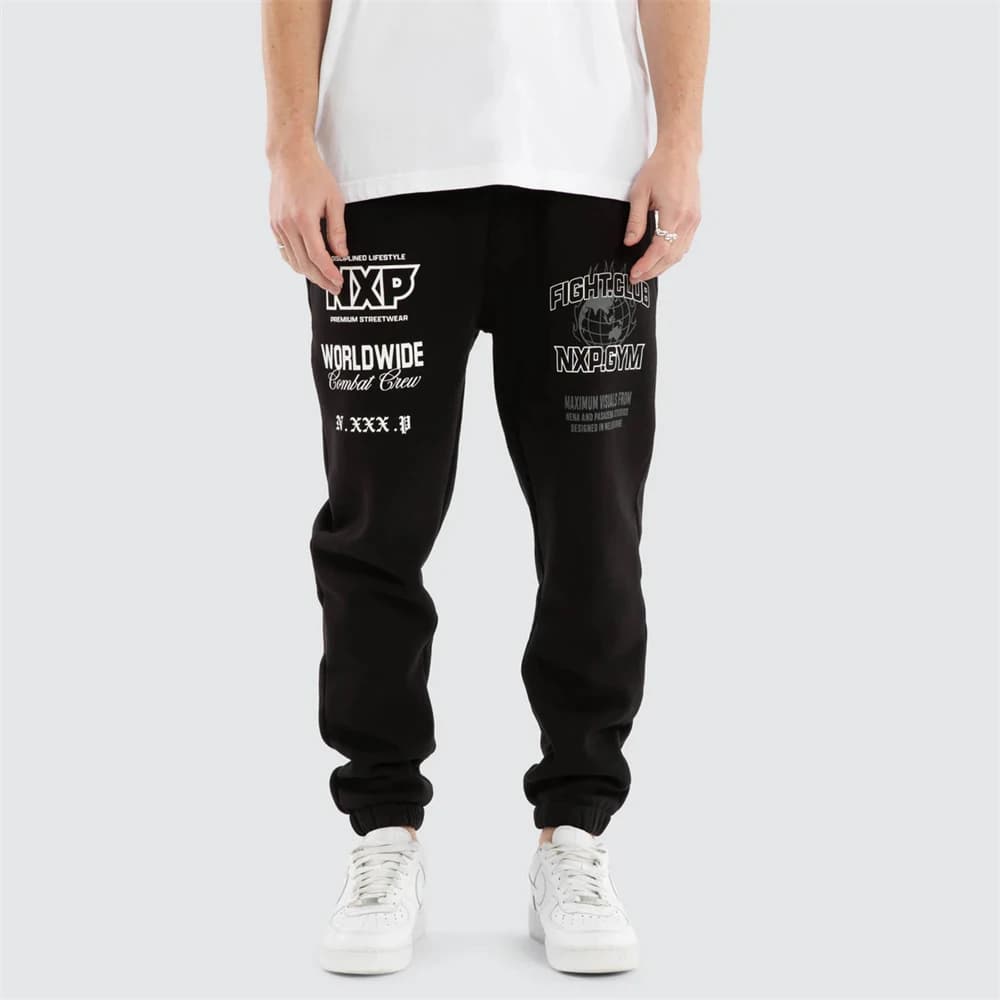 High Quality Casual Sports Pants, Big Size, Lined in Apples, Printed, with Polsini, in Mixed Cotton and Polyester, for Winter