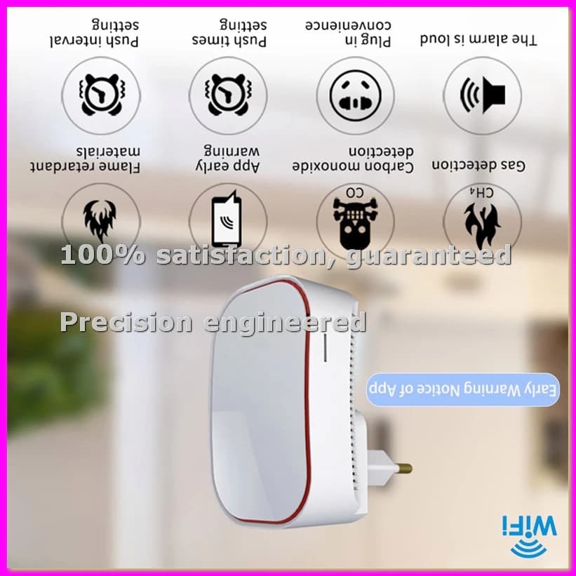 Rilevatore di Gas Naturale e Monossido di Carbonio CO con WIFI, Monitor per Fughe di Gas Combustibile per CO, LNG, LPG, Metano (EU)-ABVK