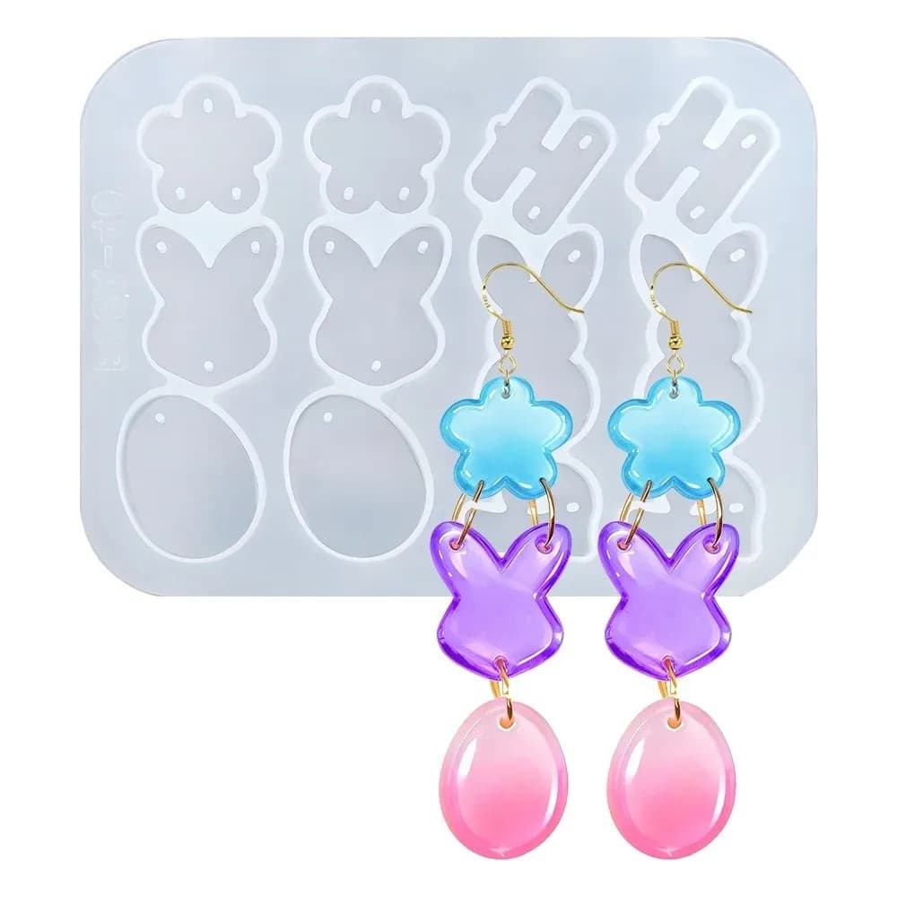 Egg Ornament Cute Easter Silicone Mold Non-stick DIY Crafts Earring Casting Mould Reusable Non-toxic Jewelry Mould Resin Casting