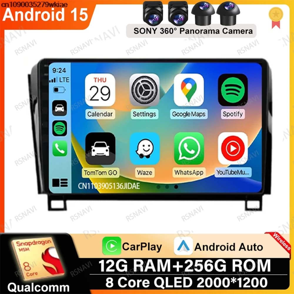 Android 15 Per Toyota Tundra XK50 2007 - 2012 2013 9/10 Pollici 360 Macchina Fotografica Stereo BT WIFI + 4G LTE DVD Qualcomm Viedo Lettore DSP IPS