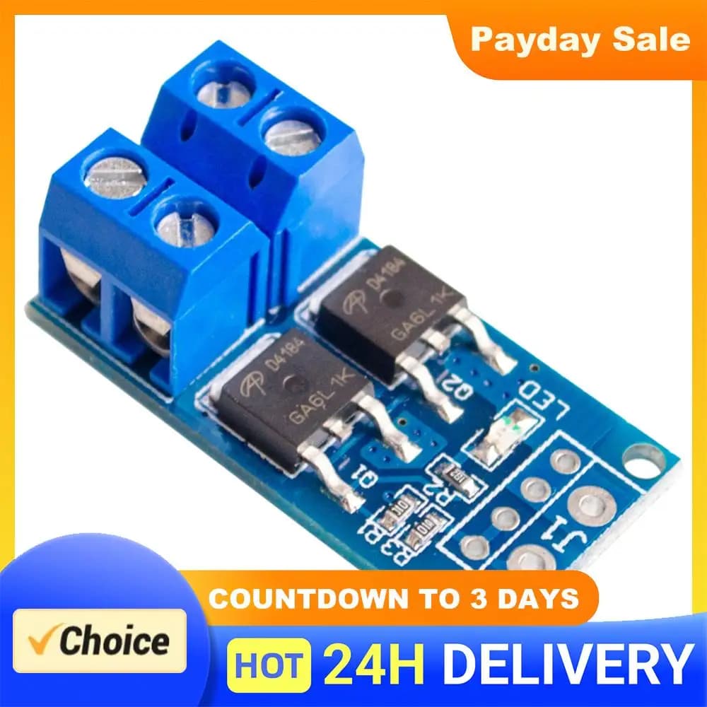 Modulo di controllo trigger MOSFET DC 5V-36V con regolazione PWM, scheda di controllo elettronica 400W 15A Max 30A 0-20KHz per Arduino