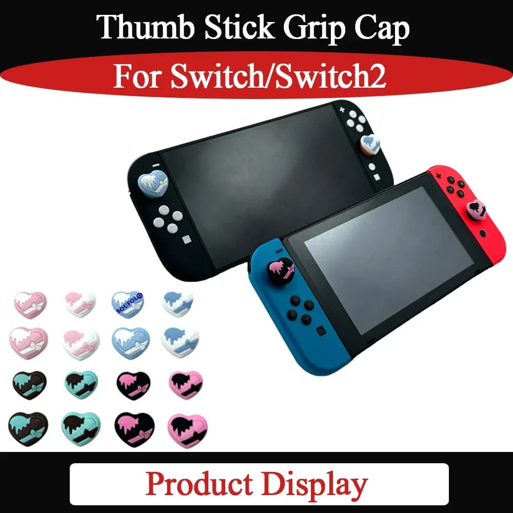 Set di 4 Copri-Stick Analogici Antiscivolo per Switch 2/PS5/XBOX/Switch/OLED/Lite, Cappucci in Silicone per Accessori da Gioco
