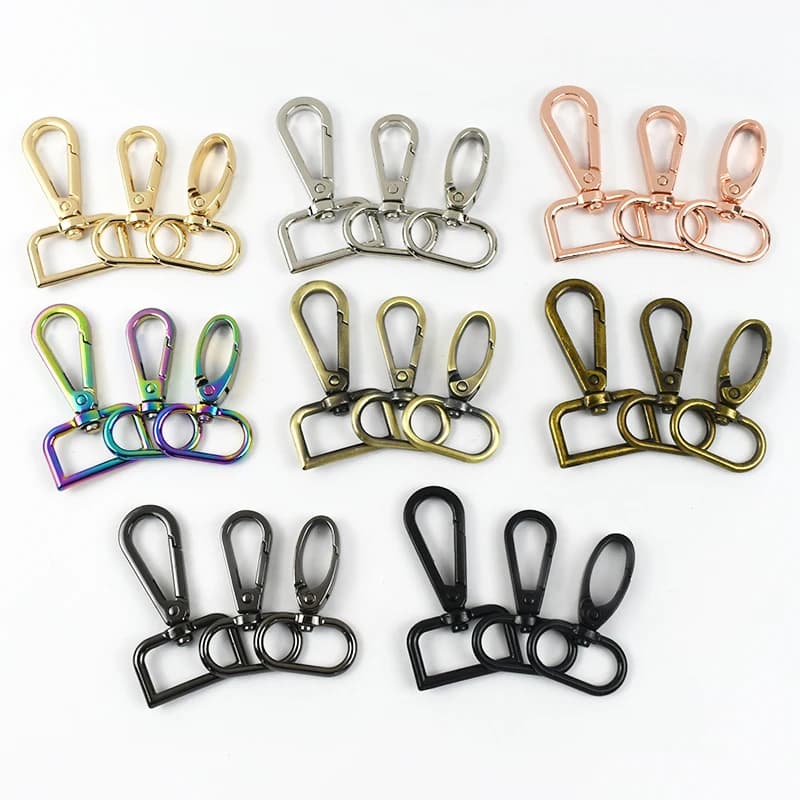 5/10 Pezzi Meetee Moschettoni Girevoli in Metallo 20-50mm, Chiusure a Molla per Cinghie Borse, Collari per Animali Domestici, Accessori Hardware