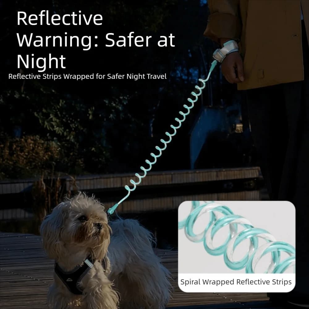 Guinzaglio da Polso Antirottura per Cani, Riflettente, con Cinturino Allargato, Corda da Trazione per Esterni, Regolabile ed Estensibile Automaticamente