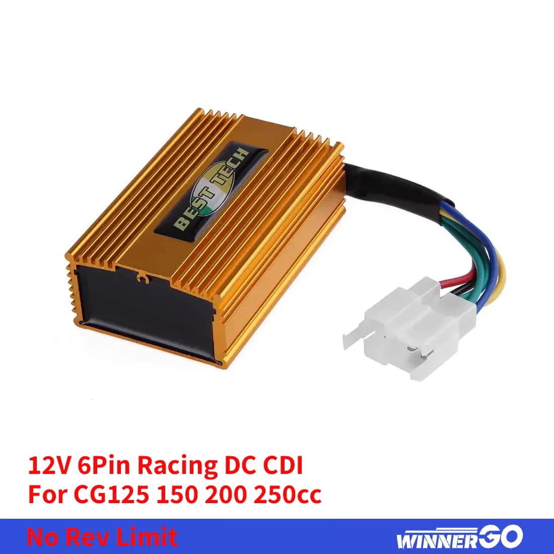 Centralina CDI Racing DC 6-Pin 2+4 per Motori Verticali CG 125cc 150cc 200cc 250cc ATV Cinesi 4 Ruote Quad Go Kart Senza Limitatore di Giri