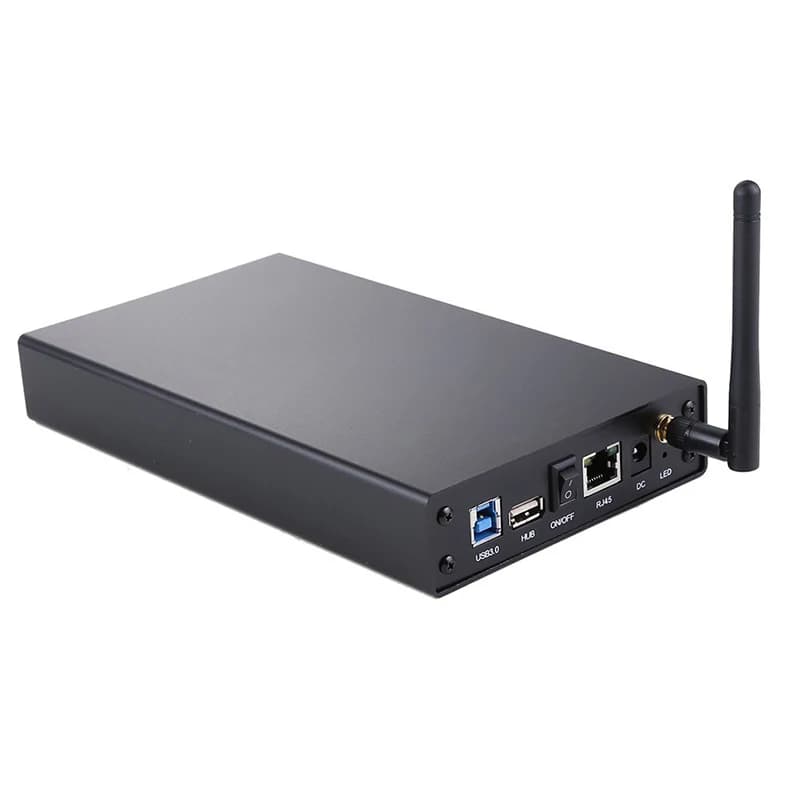 SCLS BS-U35WF Server di streaming Wi-Fi USB 3.0 da 300 Mbps Custodia HDD per disco rigido esterno da 3,5" e server di file, archiviazione WiFi AP e USB