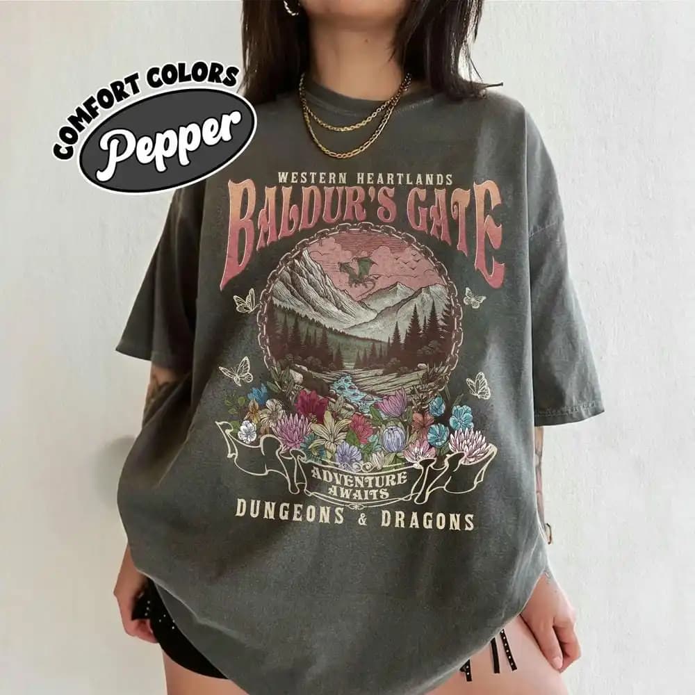 Divertente Astarion BG3 Fan Stampa Comfort Camicia Dungeon And Dragon Gioco Acedemia scura Regalo per Bookish Unisex Y2K Casual Streetwear