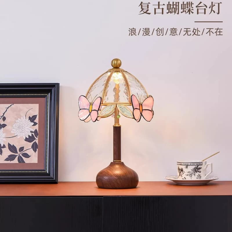 Lampade da Terra di Design Italiano con Paralume in Vetro a Farfalla, Lampade da Scrivania a LED, Lampade da Comodino per Camera da Letto, Illuminazione Decorativa per Interni