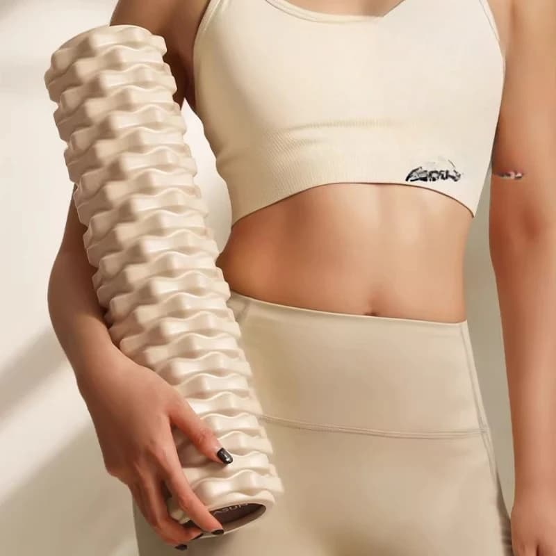 EVA foam roller to relax your muscles and thin legs, deep tissue massage stick for home yoga gym, fitness recovery tool for beginners and athletes