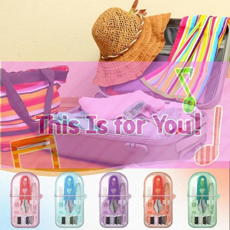 【HMA】1 Set Mini Portable Travel Sewing Kit Thread Needle Embroidery Stitching Thimble DIY Craft Storage Box