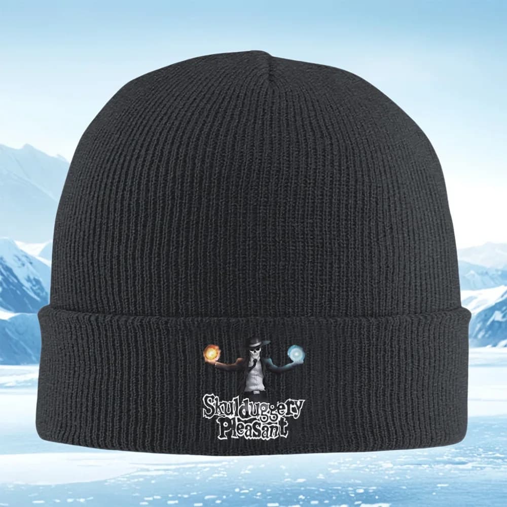 2026 Skeleton holds fire balls,dark Men Women Unisex Knitted Hat Beanie Pullover Cap Winter Thermal Warm Christmas Outdoor Cycli