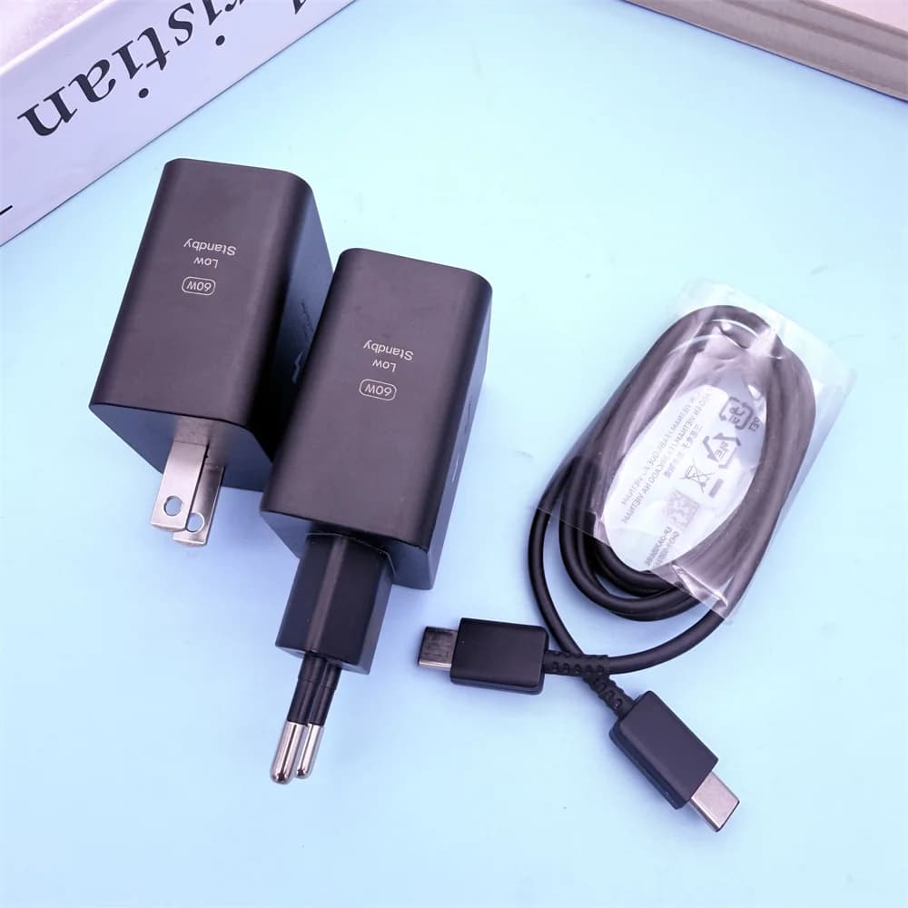 Samsung Z Fold 8 Ultra 5G USB C Charger 60W Super Fast Charging Power Chargeur EU US Adapter For Galaxy S26 Ultra S25 FE A37 A57