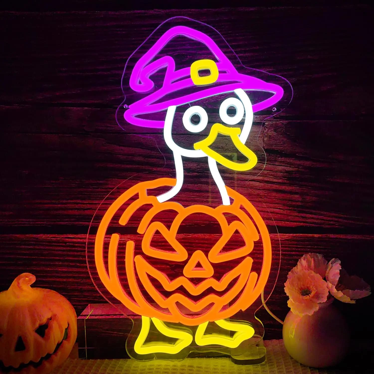 Bere streghe Insegna al neon per la decorazione della parete Halloween Dimmerabile Rosso Bianco Lettera Strega Wall Art Spooky Bar Party Horror Decor USB