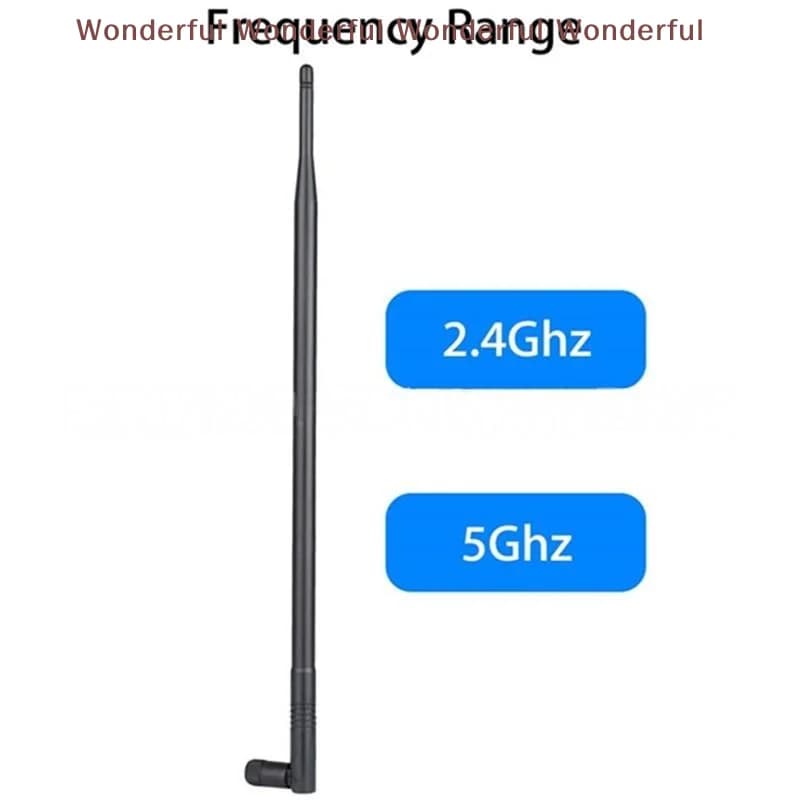 Antenna Dual Band RP-SMA 9dBi 2.4GHz 5.8GHz per WiFi, Segnale Potenziato per Router, Ripetitore, Casa, Ufficio, Internet Stabile
