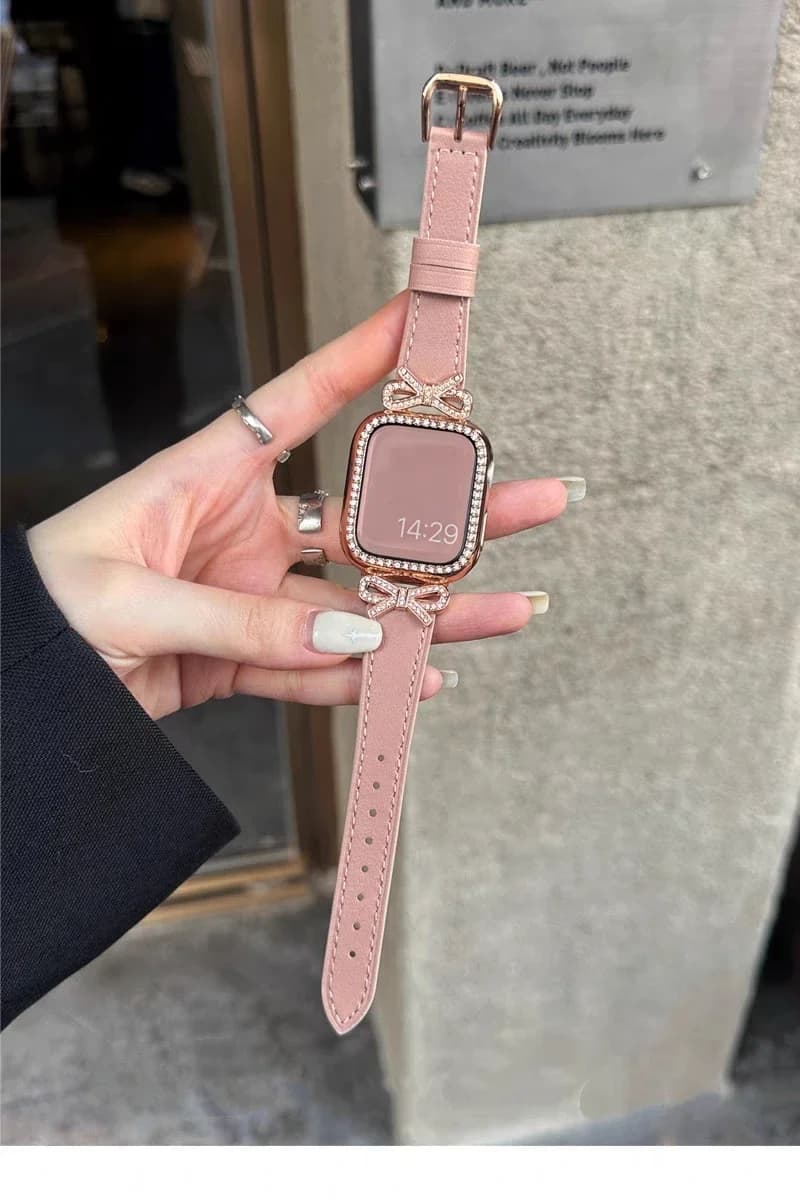 Nice Bling Leather Strap for Apple Watch Women's Strap 11/10/9/8/7/5/4/3 38mm 40mm 41mm 42mm 44mm 46mm 49mm Strap
