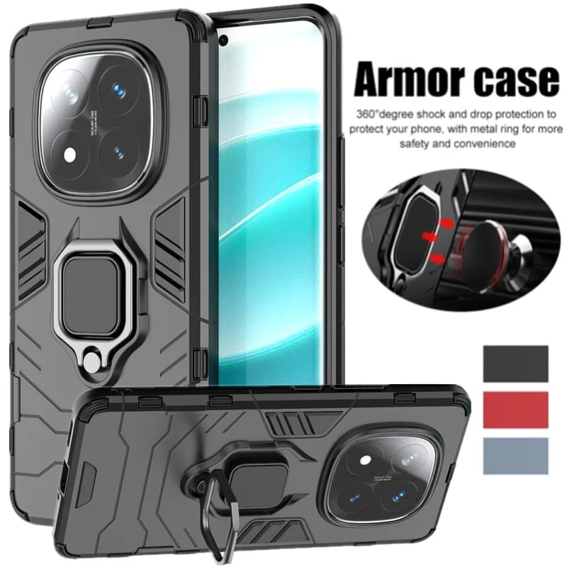 Custodia con cavalletto per Xiaomi Redmi Note 14 Pro 5G Note 14 Pro + Plus Cover con supporto ad anello Staffa magnetica Shell Fundas Coque