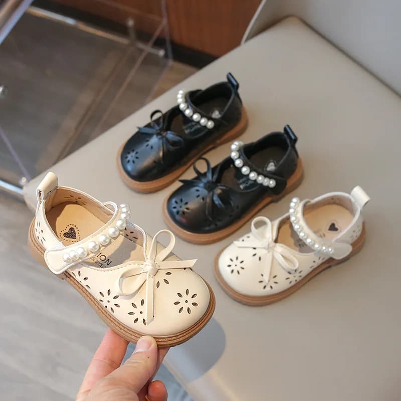 2026 Mary Jane Princess Shoes For Newborn Vintage Dance Shoes For Kids Dance Shoes For Party With Floral Edge Beige Brown 21-30