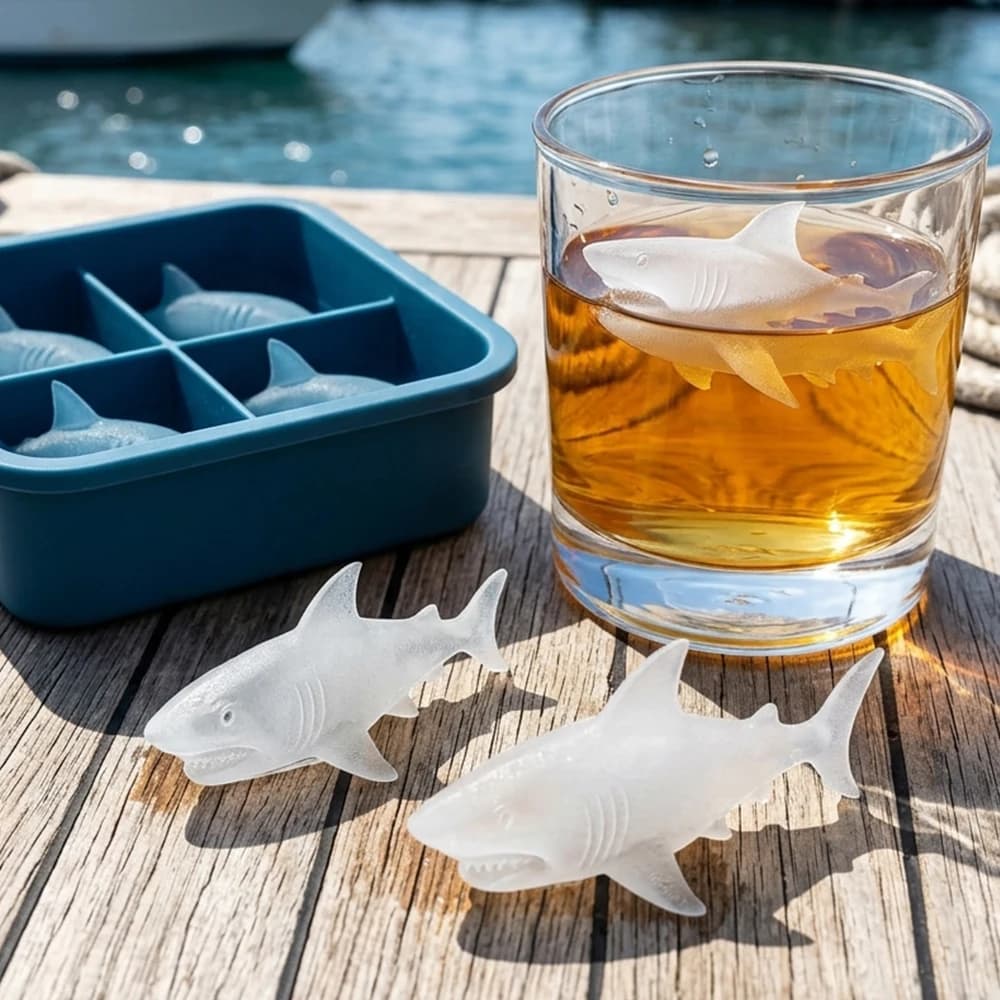 Stampo in silicone 3D a forma di squalo per alimenti, vassoio per cubetti di ghiaccio a rilascio facile, stampo antiaderente per cioccolato e caramelle, per cucina domestica, strumento per la cottura fai da te