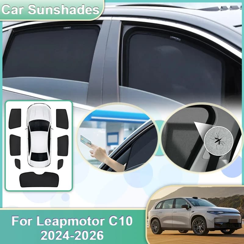 Auto Maglia Parasole Per Leapmotor C10 Accessori Auto 2024 2025 2026 Parasole Parabrezza Finestra Visiere Parasole Parti Traspiranti