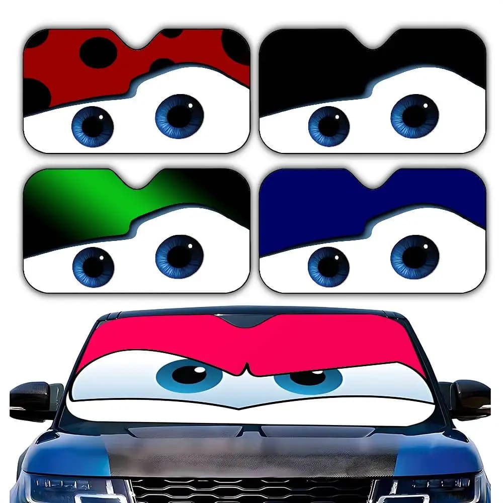 Parasole per Parabrezza Auto con Occhi Arrabbiati di Lightning McQueen, Elegante e alla Moda, Copertura per Parabrezza Auto, Tenda Parasole per Auto