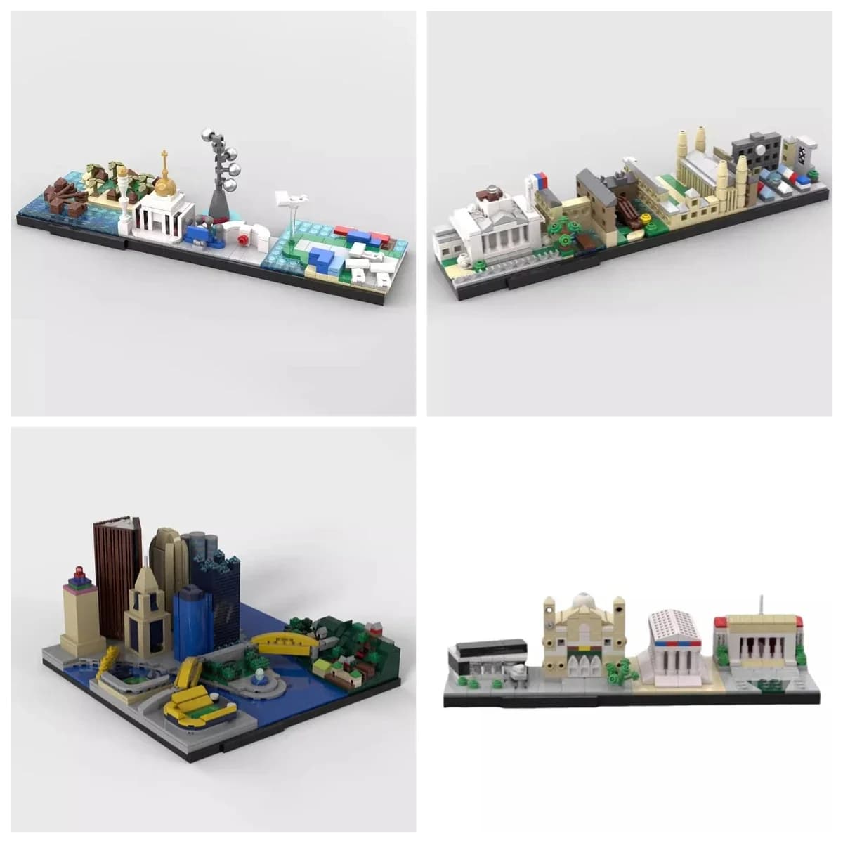 MOC City Skyline Architecture Sets Maldives Leipzig Athens Cambridge New York Building Blocks Darmstadt Kid Toys Collection Gift