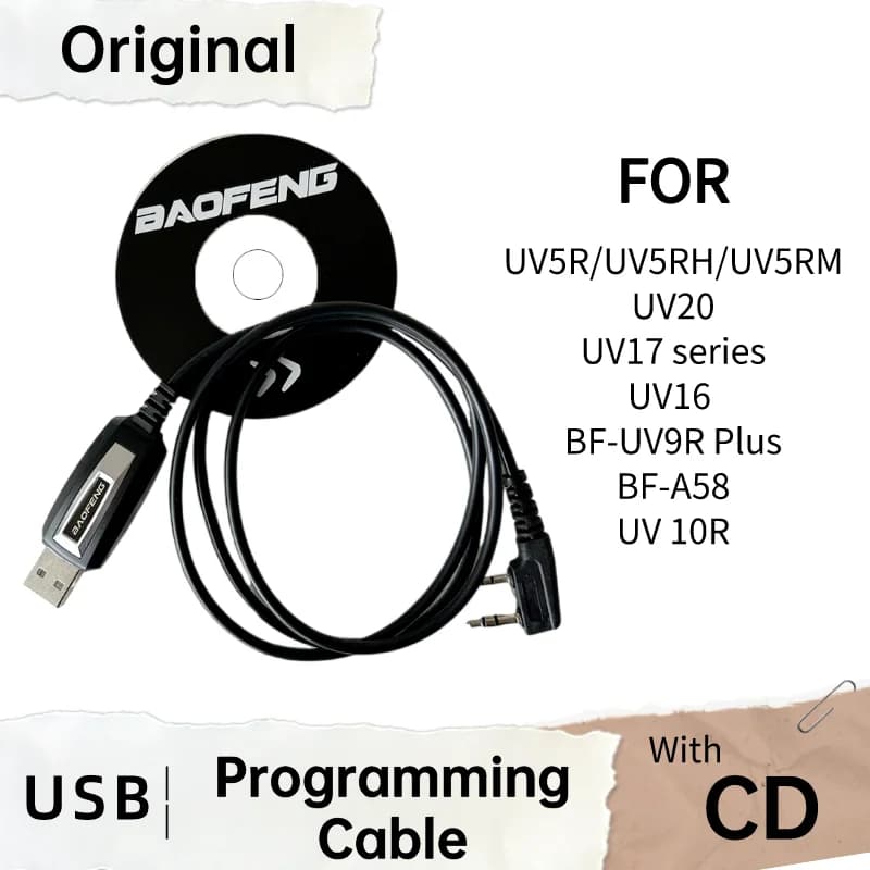 Cavo di programmazione USB cavo CD per Baofeng Walkie Talkie per UV-16 BF-UV9R Plus/BF-A58/UV 5R/UV 10R Radio PC Write Frequency Line
