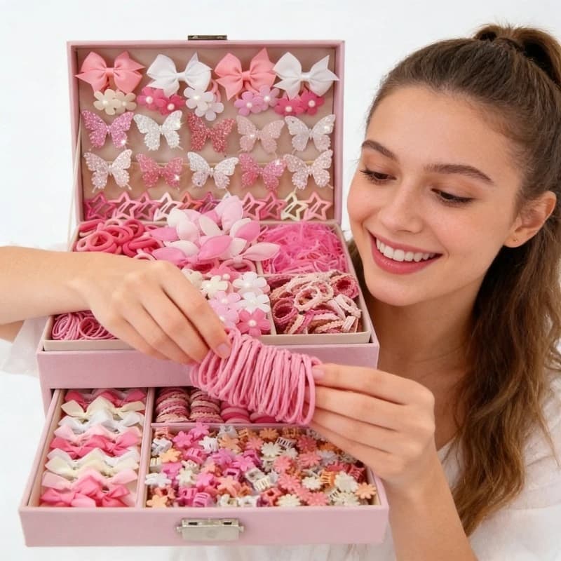 Fermagli per capelli da donna Sweet Style - 520 modelli disponibili, 1 pezzo spedito casualmente (non 520 pezzi) - Collezione Farfalla Rosa Glitter