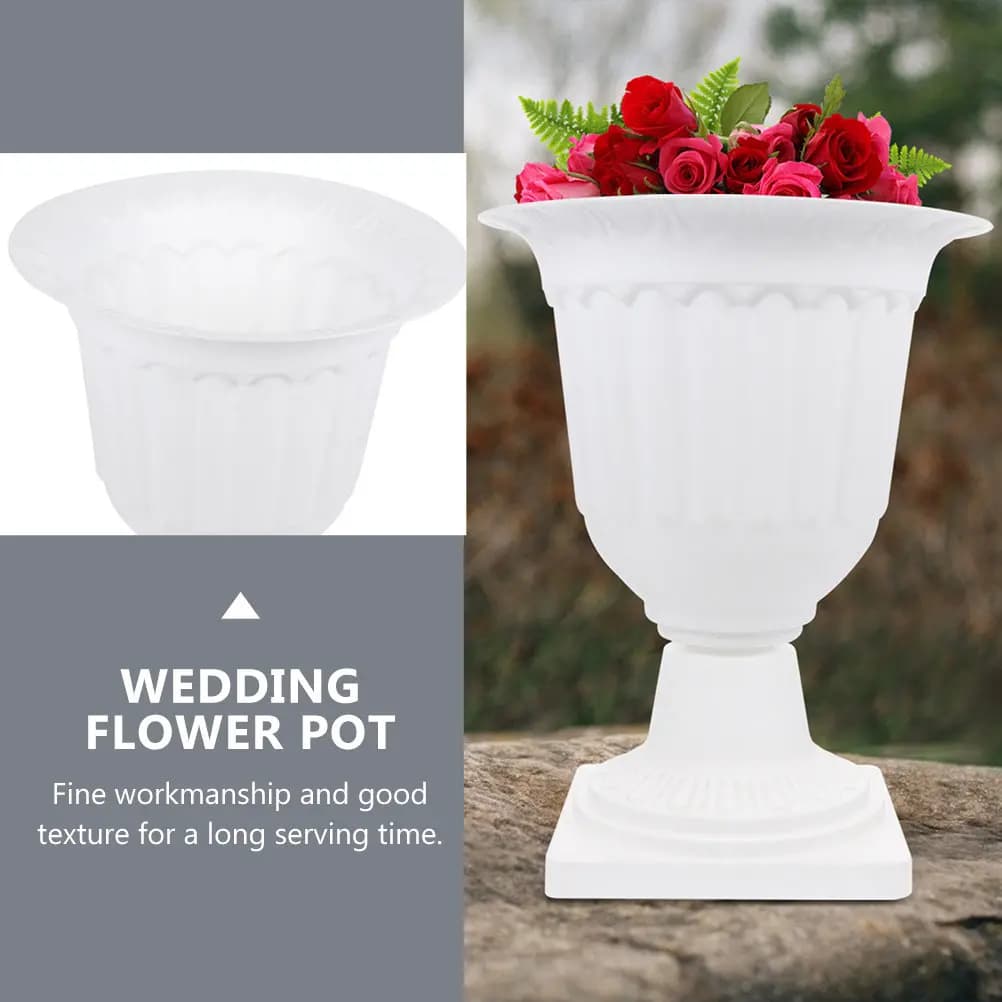 Vaso per Fiori in Plastica, Semplice ed Elegante, Contenitore Decorativo per Piante da Balcone, Fioriera per Succulente da Giardino e Casa