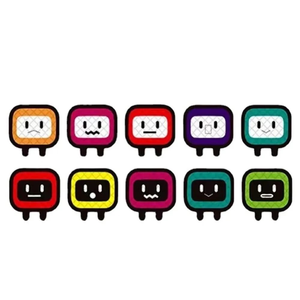 1set Cartoon Square Face High Vis Reflective Warning Stickers Waterproof Decor for Car Motorcycle Bike Helmet Safety Accessory