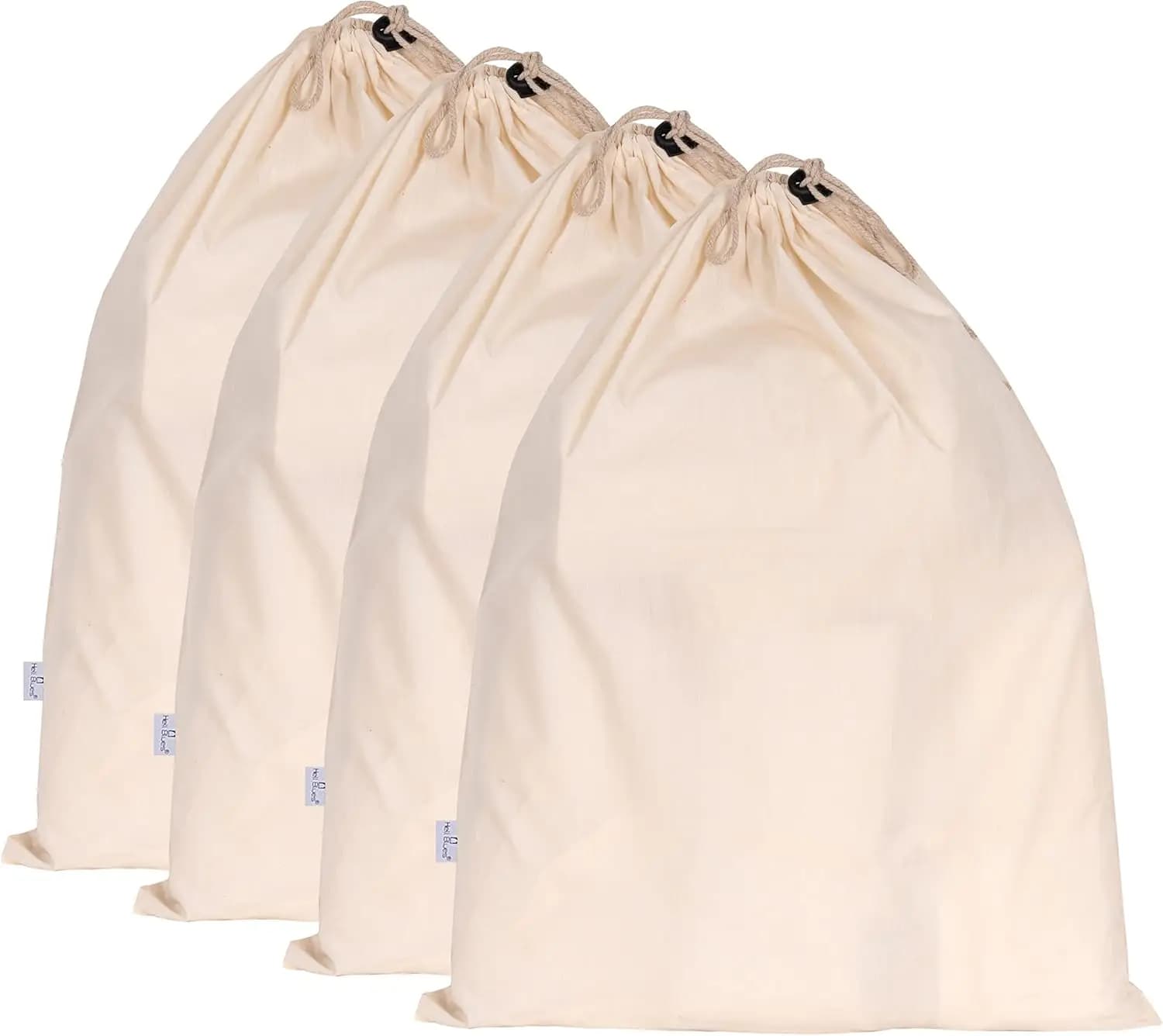 Set of 4 Large Cotton Bags with Coulisse 26x20 Shoes, Bags, Laundry and Dust Covers