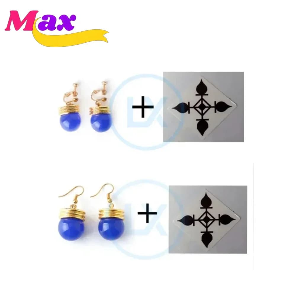 Max Cos Anime Accessori Cosplay Chrollo Lucilfer Kulolo Lushilufelu Orecchini Adesivi Costume Cosplay Halloween Donna Uomo
