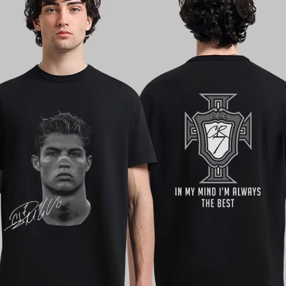 25ss Summer Cristiano Ronaldo Head Print T Shirt Signature Cotton T-shirt with fashionable graphics Ronaldo CR7 Vintage football t-shirt