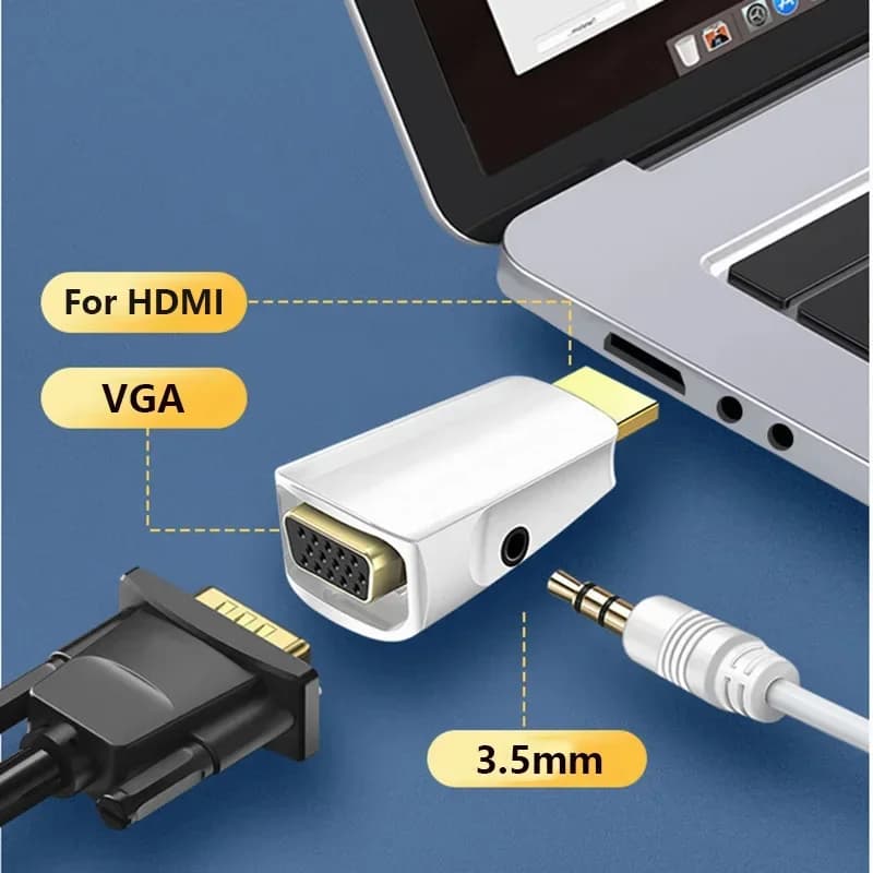 HDMI compatible female VGA Adapter HD 1080P audio cable converter for PC Laptop TV Box Computer Display Projector