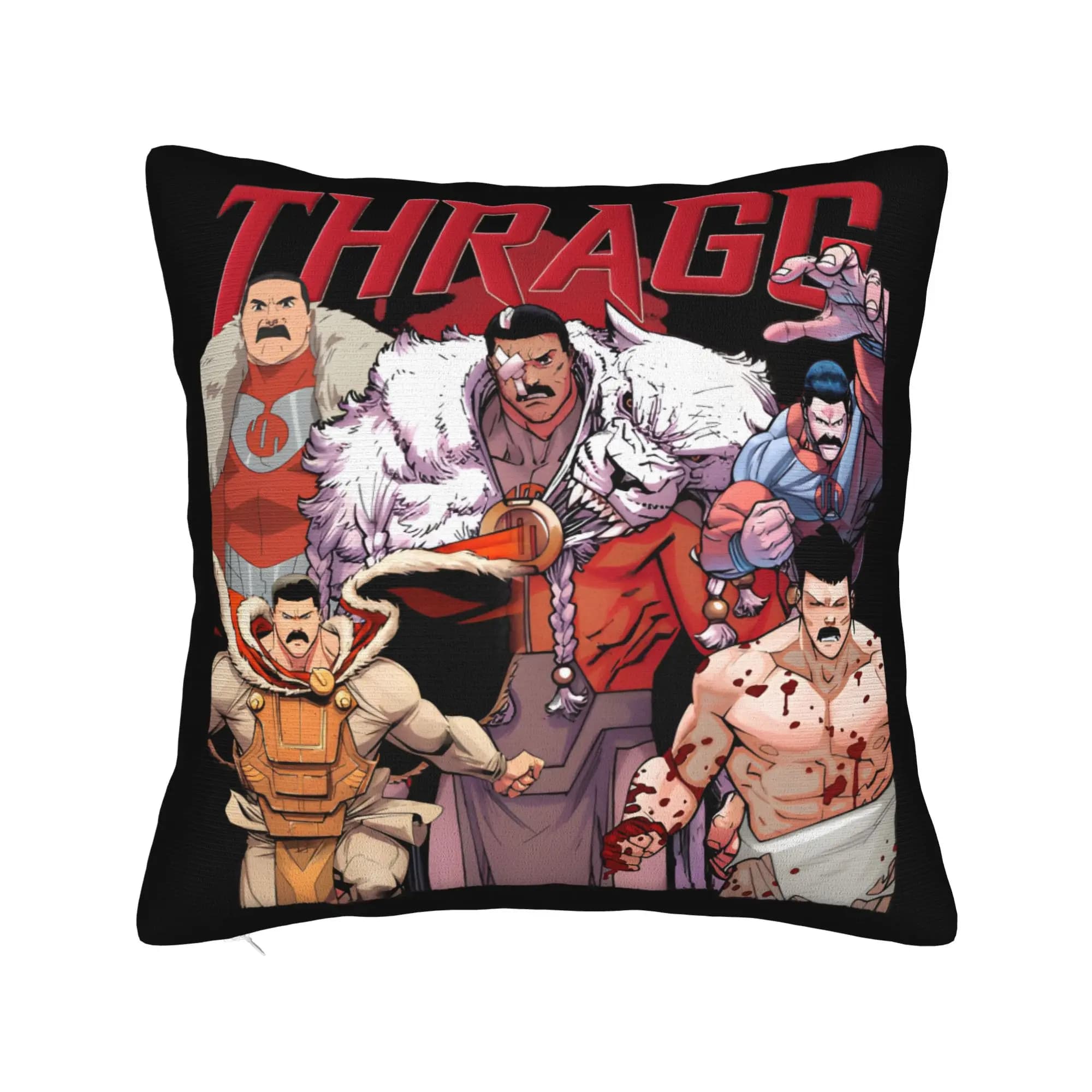 Fodera per cuscino Thragg Invincible Comic, fodera per cuscino dal design alla moda, federe per sedia, divano, decorazioni per la casa
