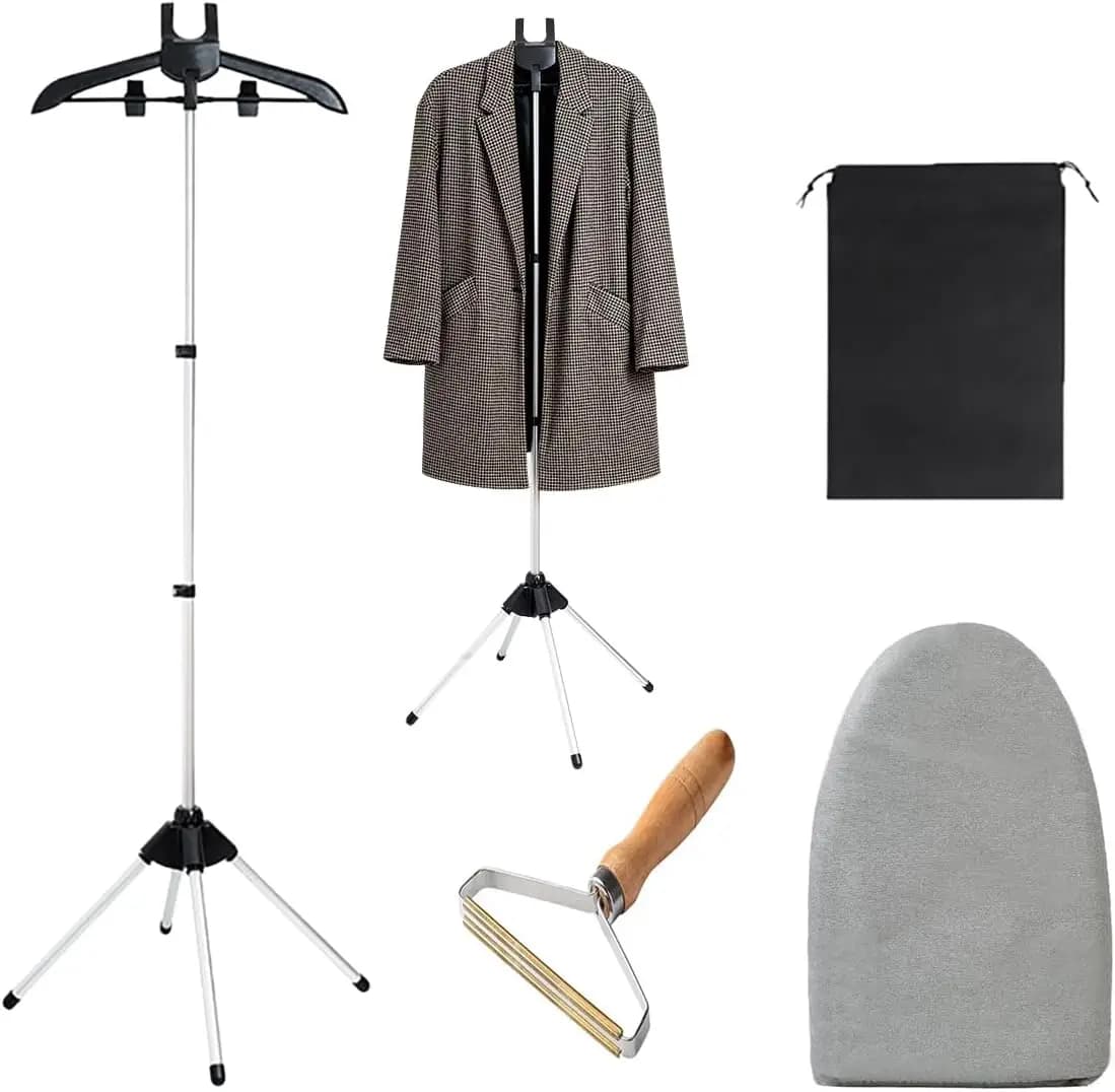Supporto per vaporizzatore di vestiti, supporto per ferro da stiro, supporto per vaporizzatore di indumenti 360 ° Supporto Girevole Pieghevole per Appendiabiti