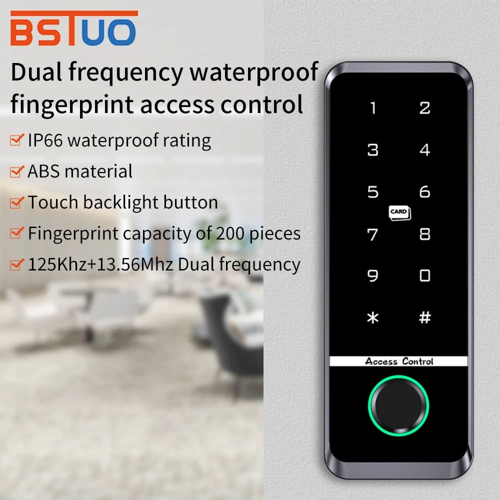 Sistema di controllo accessi con impronte digitali RFID Tastiera per serratura IP66 Set di serratura elettrica completamente impermeabile per ingresso esterno sicuro domestico