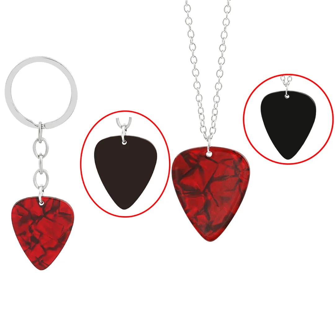 Collana e Portachiavi in Acrilico a Forma di Plettro per Chitarra, Stile Punk Cosplay Eddie Munson