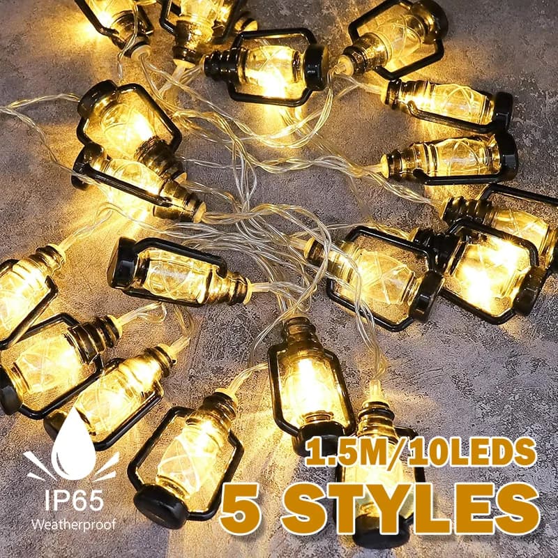 Decorazione Ramadan 2026 Star Moon String Lights Eid Mubarak Albero da tavolo Forniture per decorazioni per la casa musulmane islamiche