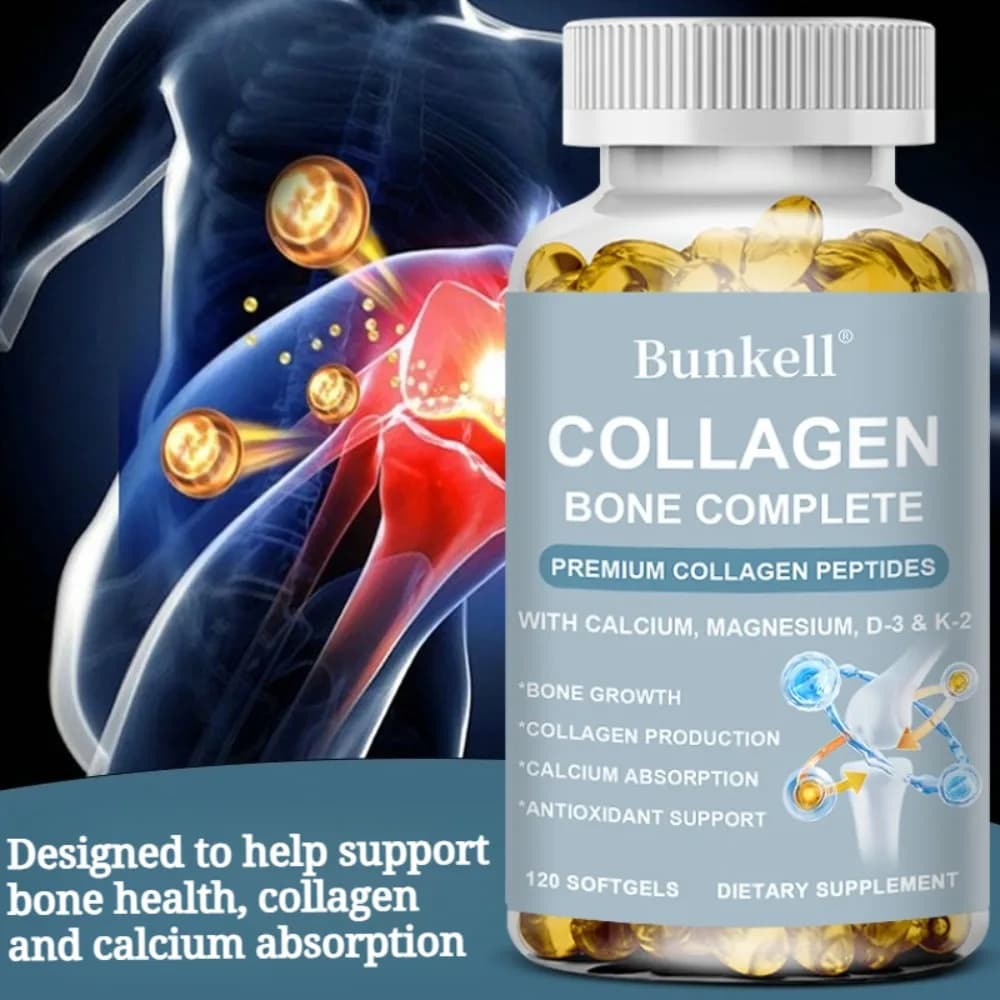 Marine Collagen Supplements for Women & Men - with Vitamin C & D3 for Hair Skin & Nails - 120 Capsules