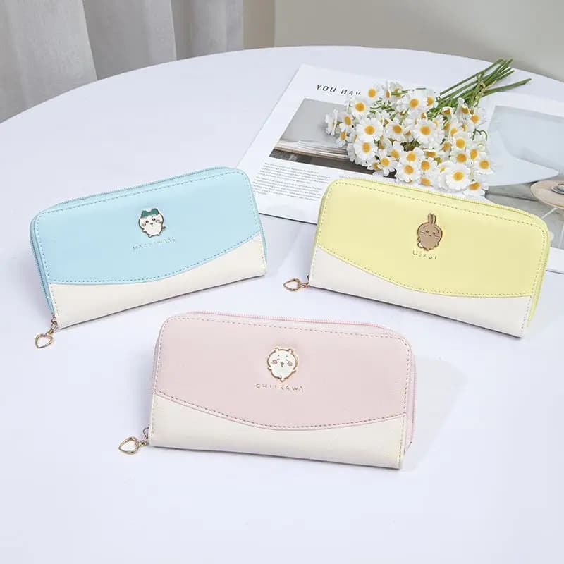 Kawaii Chiikawa Cute Zipper Wallet Cartoon Usagi Hachiware Pu Coin Purse Card Holder Cute Portable Girls Bag Student Gift