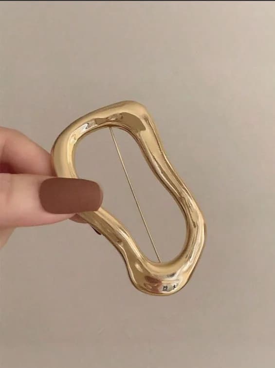 Fibbia di regolazione per costumi da bagno in metallo dorato, fibbia a D irregolare per accessori di abbigliamento bikini