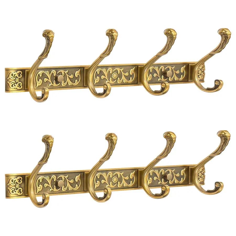 Decorative Wall Hanger with 4 Key Hooks, Bag, Hat, Bathrobe, Towel, Dresses, Bathroom Hooks
