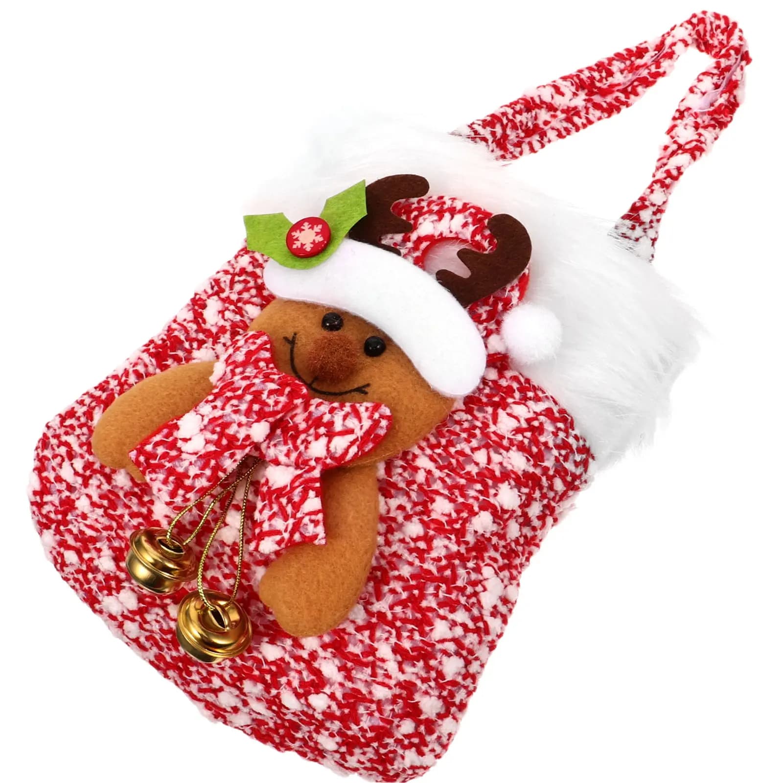 Set di Sacchetti Regalo Natalizi, Design Festivo Rosso, Borsa Riutilizzabile per Caramelle, Piccoli Regali, Bomboniere, Confezioni Natalizie