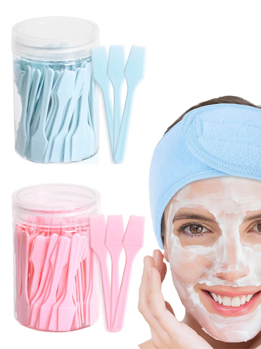100 pieces cosmetic spatula Scoop face cream mud mask mixing spoon plastic beauty DIY tools eyes applicator face makeup