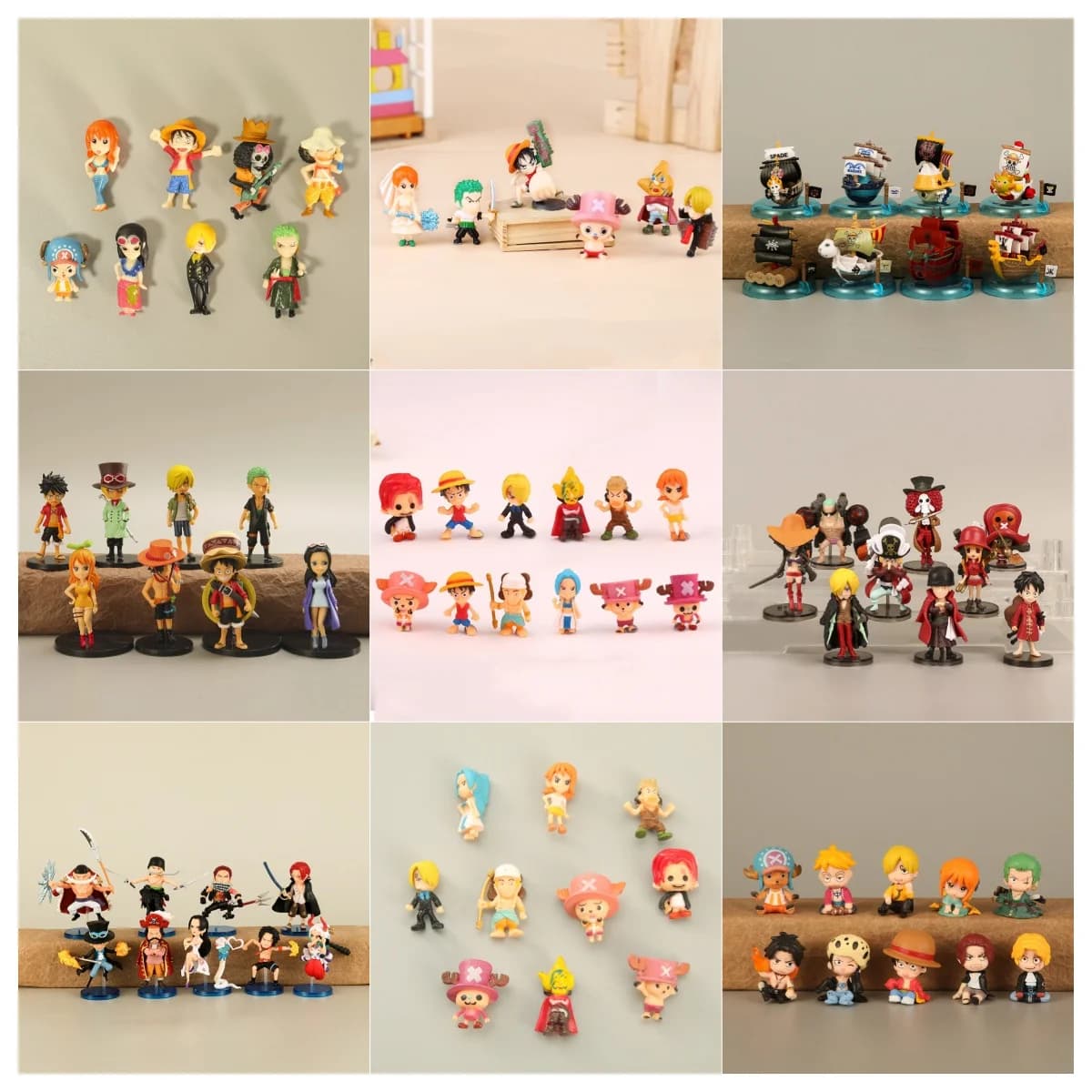 6-12 Pz/set One Piece Monkey D. Rufy Nami Usopp Sanji Chopper Roronoa Zoro Action PVC Figure Modello Bambole Giocattoli Regali Di Natale