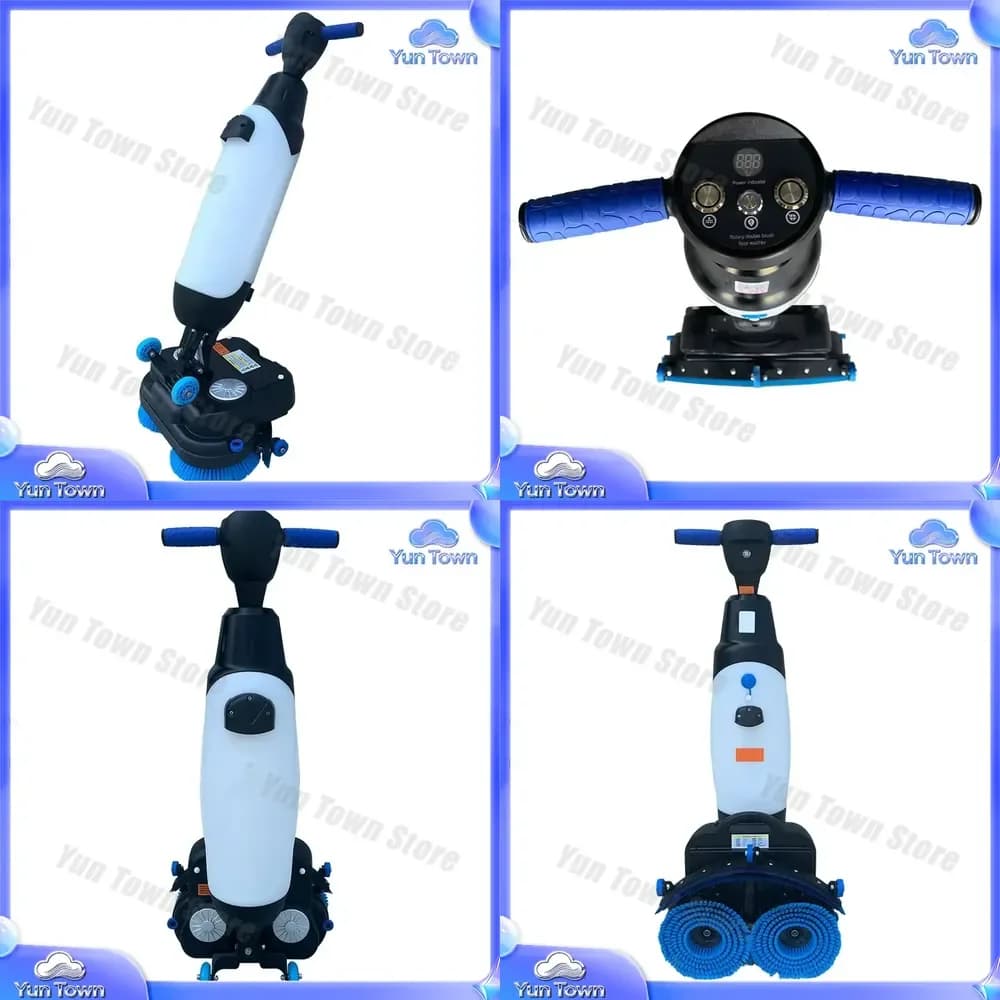 Double Brush Electric Floor Scrubber Cleaner for Industrial Use Walk Behind Mop Machine for Hardwood Tile Vinyl Concrete