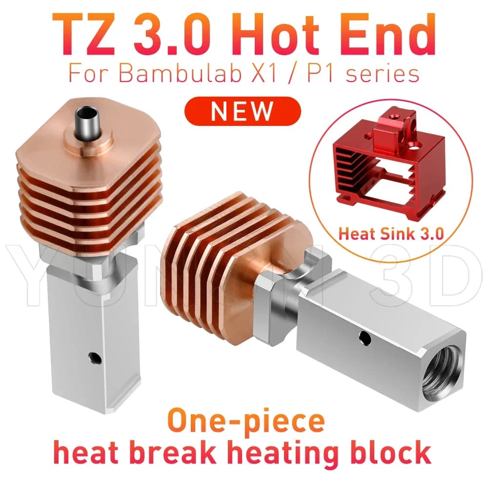 For BambuLab P1S P1P X1C Update Hotend Kit Heat Sink TZ V3.0 Ugello Printing Head Thermostore Accessories For 3D Printers