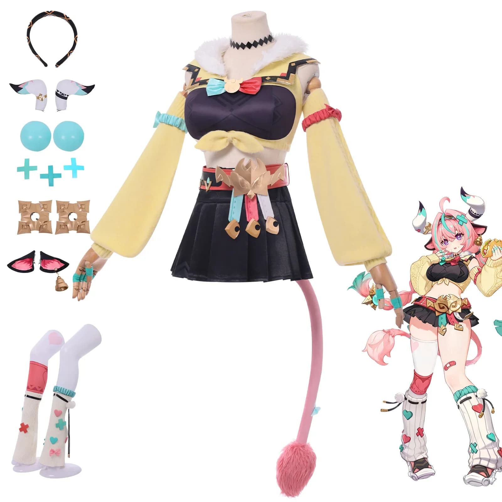 Costume Cosplay Genshin Impact: Nuovo Personaggio Valessa, Costume Anime Bidimensionale