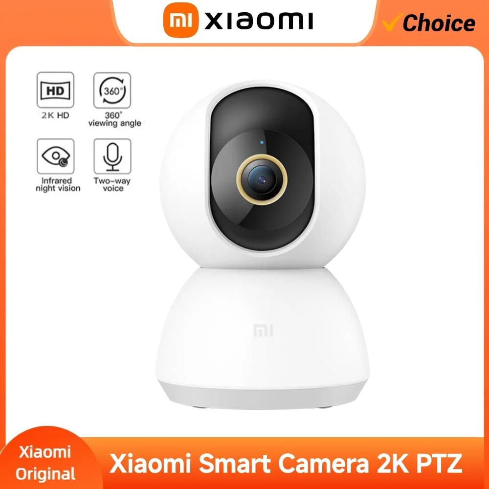 Telecamera IP Intelligente Xiaomi 2K 360° ° Telecamera di Sicurezza WiFi con Visione Notturna, Webcam Wireless, Monitor per Bambini 1296P 3 Megapixel