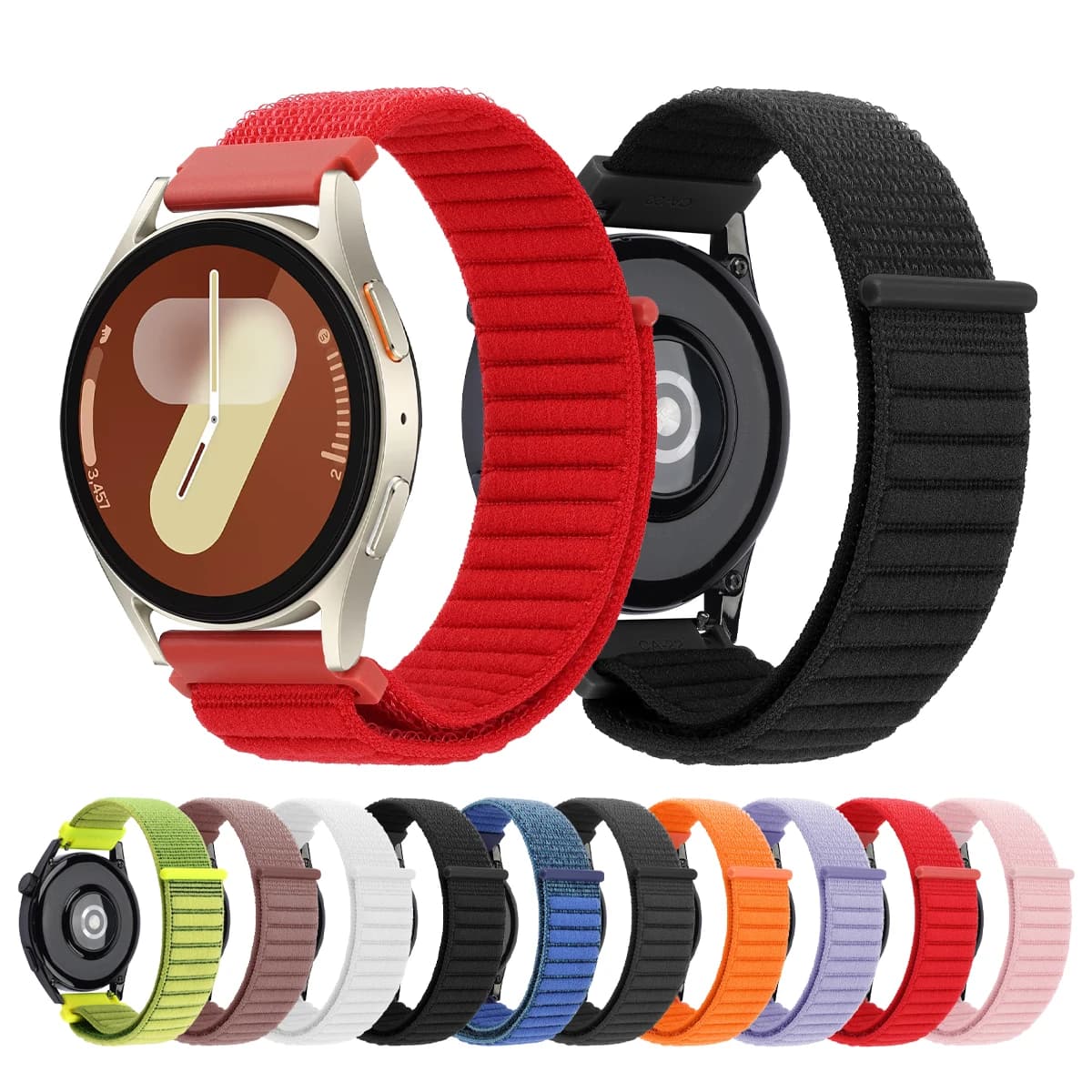 Cinturino in nylon intrecciato da 22 mm 20 mm per Samsung Galaxy Watch FE 7 6 5 4/6 4 Classic/Gear S3 Bracciale con cinturino ad anello Sostituisci il cinturino